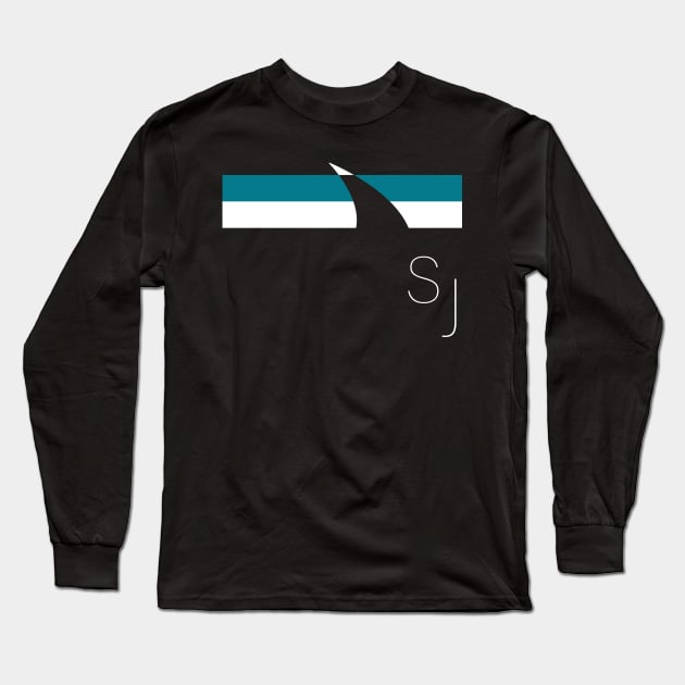 SJ Sharks Clean Game Long Sleeve T-Shirt by semicullan